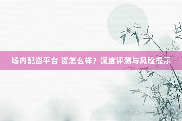 场内配资平台 资怎么样？深度评测与风险提示