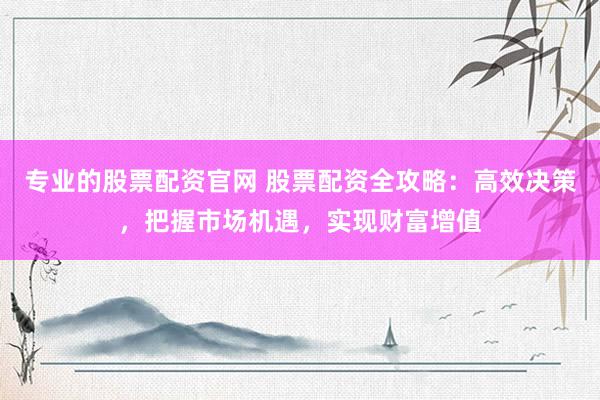 专业的股票配资官网 股票配资全攻略：高效决策，把握市场机遇，实现财富增值