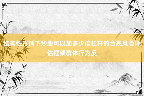 结构性行情下炒股可以加多少倍杠杆的合规风险评估框架群体行为反