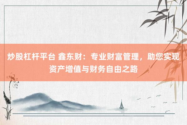 炒股杠杆平台 鑫东财：专业财富管理，助您实现资产增值与财务自由之路