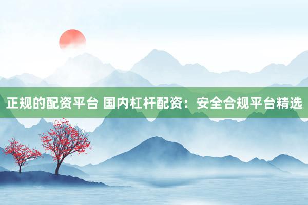 正规的配资平台 国内杠杆配资：安全合规平台精选
