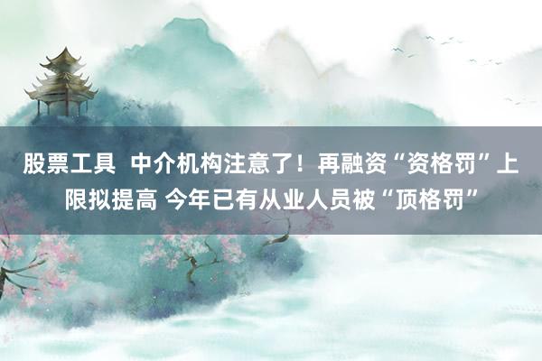 股票工具  中介机构注意了！再融资“资格罚”上限拟提高 今年已有从业人员被“顶格罚”